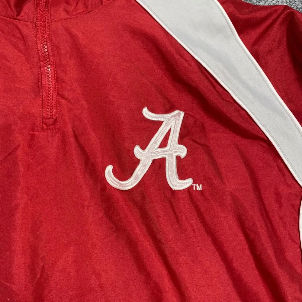 58 Sports Alabama Crimson Tide Mens Large Red Quarter Zip Windbreaker Jacket